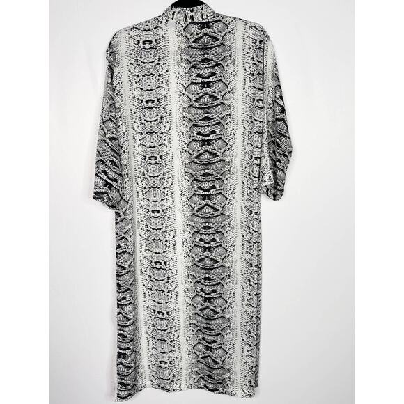 ASOS Fashion Union Womens S/M Gray Black Snakeprint Open Front Top Swim Coverup - Picture 2 of 10